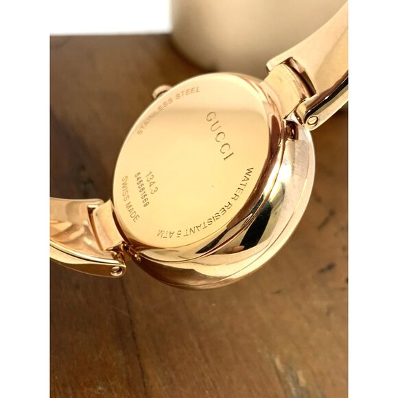 Gucci Women's Watch YA134509 Guccissima Swiss Quartz Rose Gold Black Dial 36mm - Picture 7 of 14